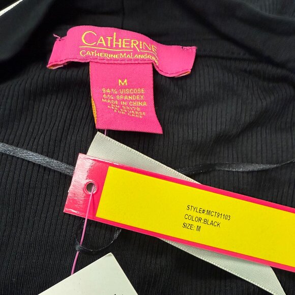 Catherine Malandrino Black Ribbed Knit Longline Cardigan Size m - Picture 4 of 4